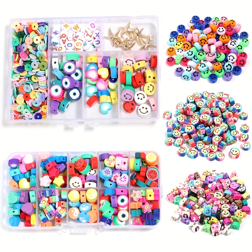 Polymer Clay Beads Loose Spacer Beads DIY Accessories Set Box